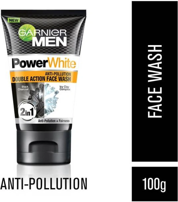 Garnier Men PowerWhite Anti Pollution Double Action Face Wash 100 g