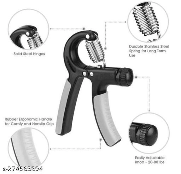 Hand Grip Gym With Counter | Hand Gripper Upto 5 to 60 Kg (Multicolor) - Free Size