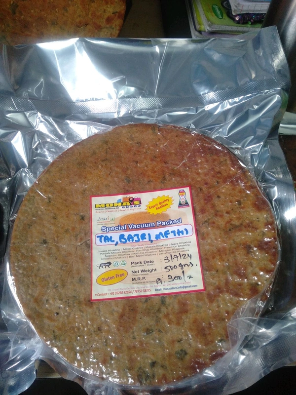 Glutten Free Tal,Bajri,Methi Khakhra 500 Grams