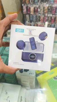 Q81 Dual Magnetic 🧲 Mic Noise Cancellation Led Display With Power BankDouble Magnet  Wireless