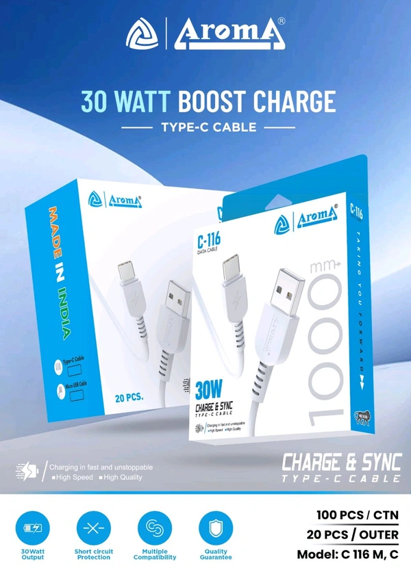 Aroma 30 Watt Usb To C Cable 