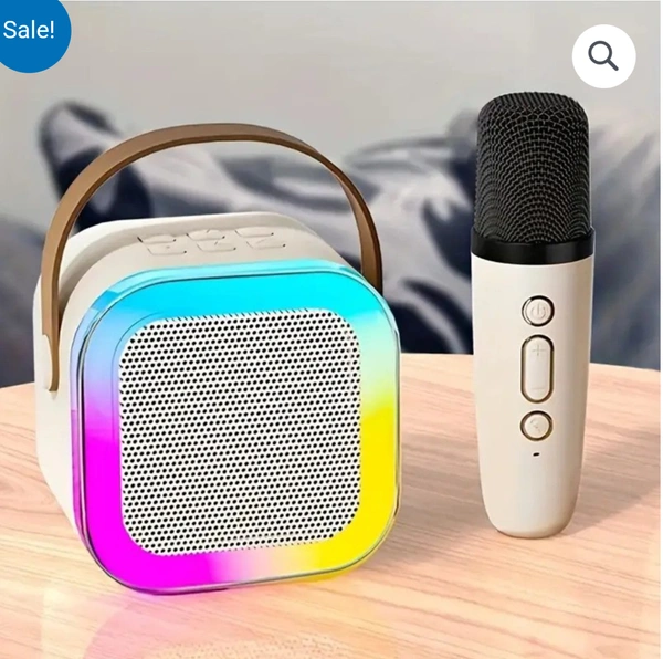  HB PLUS K12 Mini Karaoke Toy Speaker with Wireless Microphone for Kids Girls and Boys 5 W Bluetooth Speaker Rechargeable, BT,TFT,AUX,USB (Pink) - Mercury