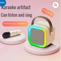  HB PLUS K12 Mini Karaoke Toy Speaker with Wireless Microphone for Kids Girls and Boys 5 W Bluetooth Speaker Rechargeable, BT,TFT,AUX,USB (Pink) - Mercury