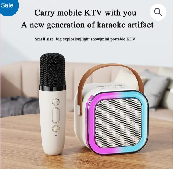  HB PLUS K12 Mini Karaoke Toy Speaker with Wireless Microphone for Kids Girls and Boys 5 W Bluetooth Speaker Rechargeable, BT,TFT,AUX,USB (Pink) - Mercury