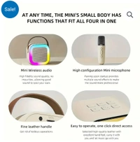  HB PLUS K12 Mini Karaoke Toy Speaker with Wireless Microphone for Kids Girls and Boys 5 W Bluetooth Speaker Rechargeable, BT,TFT,AUX,USB (Pink) - Mercury
