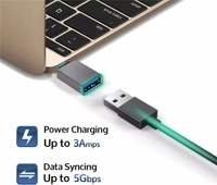 HB PLUS Type C USB 3.0 Male to 3.1 Converter OTG Adapter (Grey)