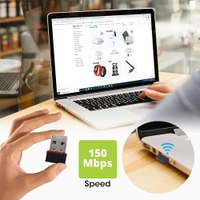 HB PLUS HB-USB150WF1 WiFi USB Mini Adapter Supports 150 Mbps Wireless Data, Comes with Advanced Security WPA/WPA2 encryption Standards