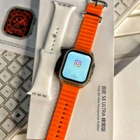4G Network S8 Ultr Sim Card Call Smart Watches Android OS GPS Map 2.08" Screen Heart Rate App Install Smart Watch For Men.                             - Orange Strap