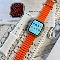 4G Network S8 Ultr Sim Card Call Smart Watches Android OS GPS Map 2.08" Screen Heart Rate App Install Smart Watch For Men.                             - Orange Strap