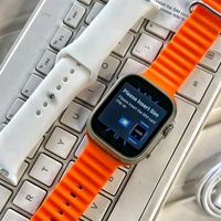 4G Network S8 Ultr Sim Card Call Smart Watches Android OS GPS Map 2.08" Screen Heart Rate App Install Smart Watch For Men.                             - Orange Strap