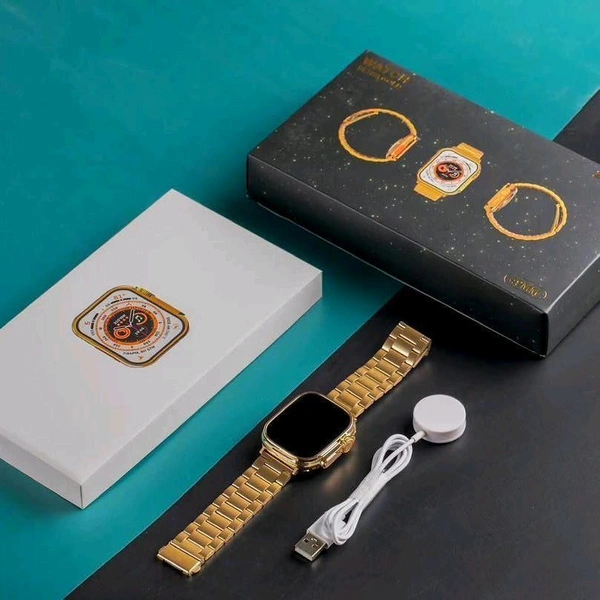 24K Gold Serie 8 Ultr Gold smartwatch wireless charging - Gold