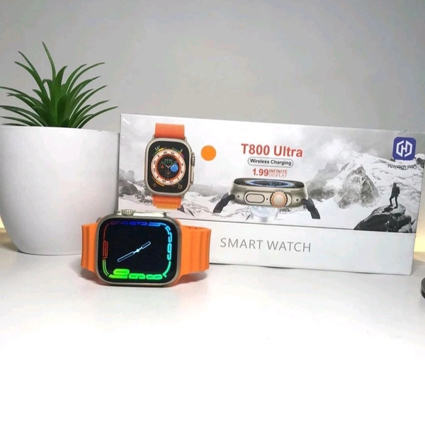 watch Pro T800 Series 8 Ultra Budget Smartwatch | 1.99 Infinity Display, Aluminium Case - Orange