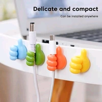 Thumb Hooks Clip Creative Silicone Thumb Key Hanger Hook Home/Office Data Cable Clip Wire Desk Organizer