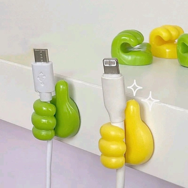 Thumb Hooks Clip Creative Silicone Thumb Key Hanger Hook Home/Office Data Cable Clip Wire Desk Organizer