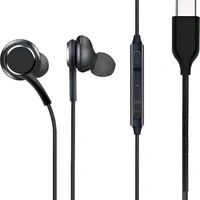 Type C Wired in Ear Earphones 14Mm Drivers 1.2 Meter Durable Cable-Black