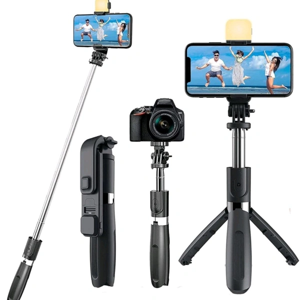 Q07 4 in 1 Extendable Selfie Stick 360 Rotation Tripod Stand Tripod