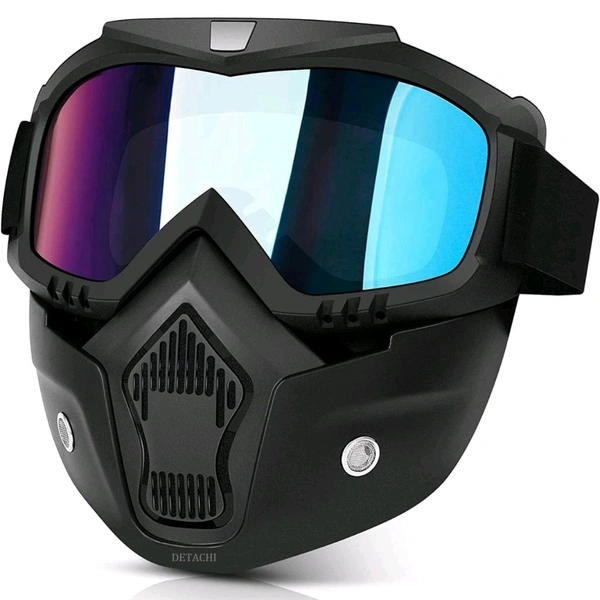 Bike Goggles Mask Anti Scratch UV Protective Face Mask - Clear traprent