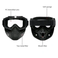 Bike Goggles Mask Anti Scratch UV Protective Face Mask - Clear traprent