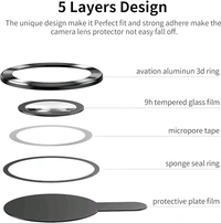 iPhone 13 Pro Max Camera Lens Protector Compatible for iPhone 13 Pro Max - Black