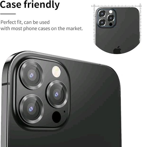 iPhone 13 Pro Max Camera Lens Protector Compatible for iPhone 13 Pro Max - Black