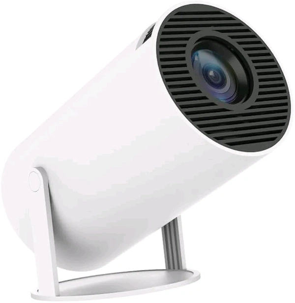 HB PLUS Lightbeam Smart Projector for Home 4K Support, Native 720p HD Resolution, 2500 Lumen, Rotabable Design, Speaker, Android 11 with Built-in Apps (Netflix, Prime, YouTube) WiFi 130" Max Display Apps (Netflix, Prime Video, Hotstar), 2000 Lumens, Screen Mirroring, 3 Watts Speaker (White)