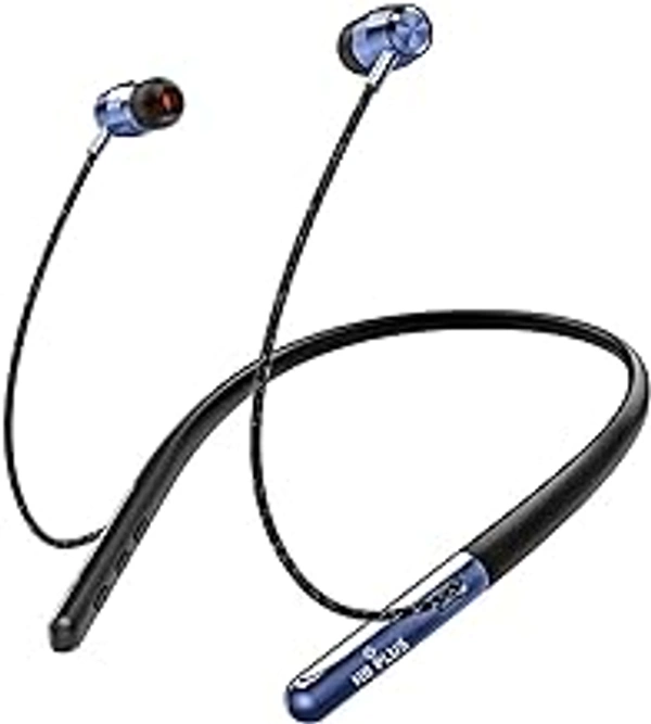 Bluetooth Wireless Neckband Earphones 30 Hours Playtime Lightweight Wireless and Magnetic Earbuds (Blue)
