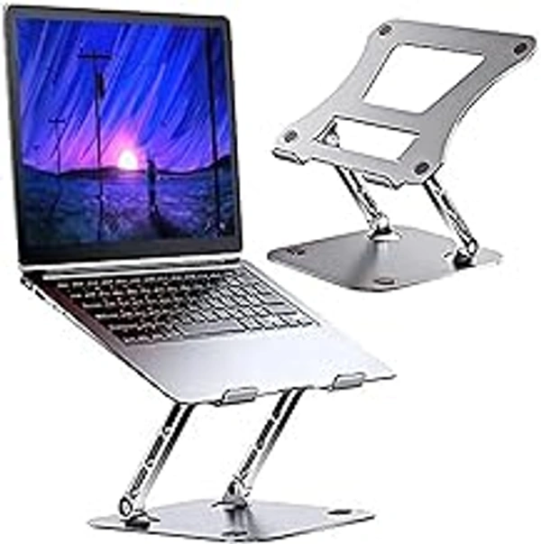 HB PLUS Aluminum Tabletop Laptop Stand Ergonomic Foldable Portable Laptop Stand Holder Compatible for MacBook HP Dell Lenovo & All Other Notebook
