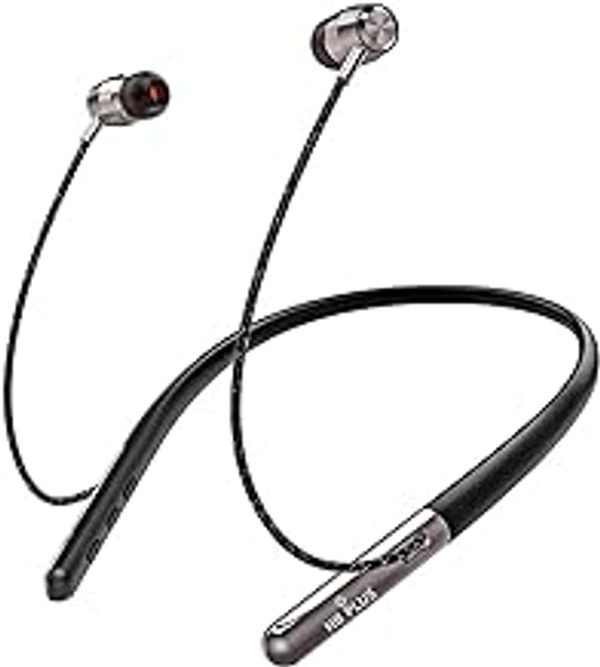 HB PLUS Bluetooth Wireless Neckband Earphones 30 Hours Playtime Lightweight Wireless and Magnetic Earbuds (Black)