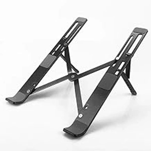 HB PLUS Folding Height Adjustable Aluminum Foldable Portable Adjustment Desktop Laptop Holder Riser Stand