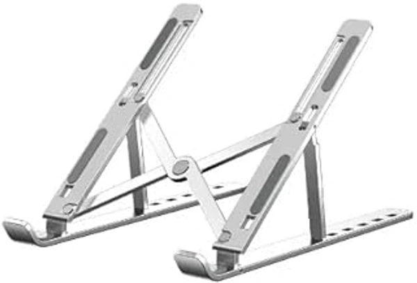 HB PLUS Heavy Quality Foldable Aluminium Laptop Stand | Foldable Metal Laptop Stand | Dynamic Folding Metal Laptop Stand | Folding Aluminium Laptop Stand | Foldable Laptop Stand