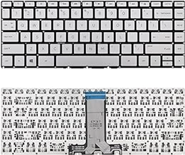 HB Plus Laptop Keyboard Compatible for HP Pavilion X360 14-BA 14T-BA 14M-BA 14-BS Silver Laptop Keyboard