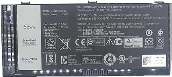 HB PLUS N71FM (11.1V 65Wh/5700mAh 6-Cell) Laptop Battery Compatible with Dell Precision M4600 M4700 M4800 M6600 M6700 M6800 Series Notebook PG6RC FJJ4W T3NT1