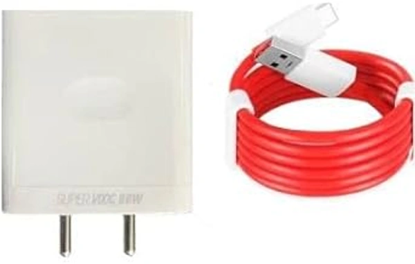 HB Plus Original 80W Super VOOC Charger Compatible for oneplus 10pro/10T/10R/9Pro/9/9R/9RT/Nord 2T (Adapter & Cable)-Red