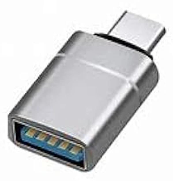 HB PLUS Type C Male 3.0 to USB Type A Female OTG Adapter Compatible with All Type C Enabled Devices (Silver)