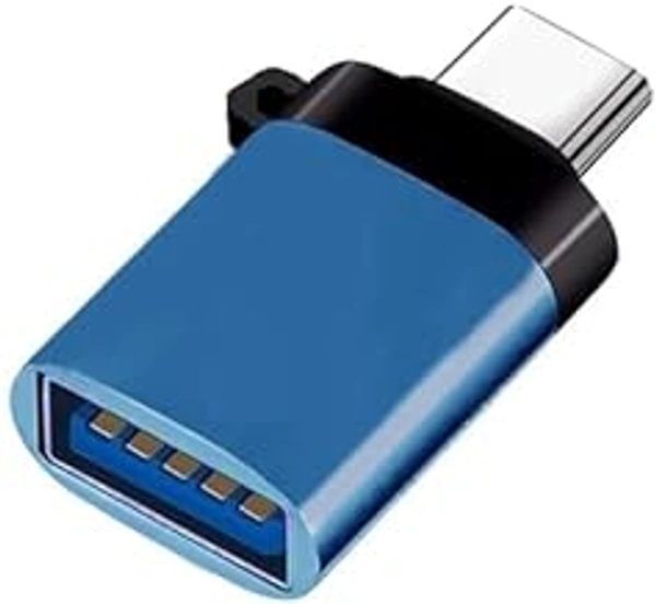 HB PLUS Type C Male 3.0 to USB Type A Female OTG Adapter Compatible with All Type C Enabled Devices (Blue)