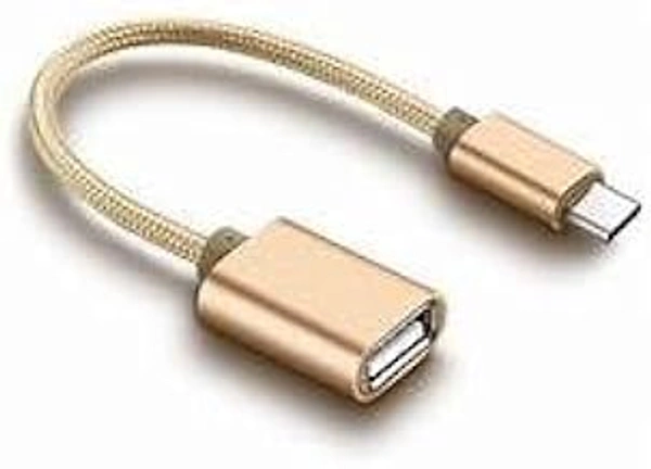 HB PLUS Type C Male 3.0 to USB Type A Female OTG Adapter Compatible with All Type C Enabled Devices (Golden)