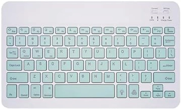 HB PLUS Wireless Keyboard Mouse Set - 10 Inch Ultra Slim Ergonomic Set for Seamless Connectivity with Tablets Mobile Phones and Laptops (Blue)