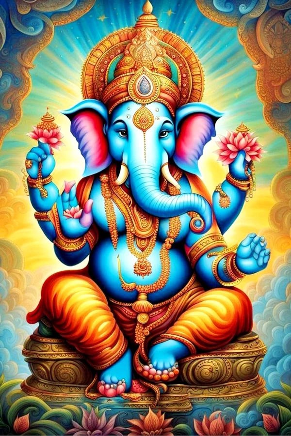 Lord Ganesh Canvas Painting - 24x36 inch - 24x36 inch