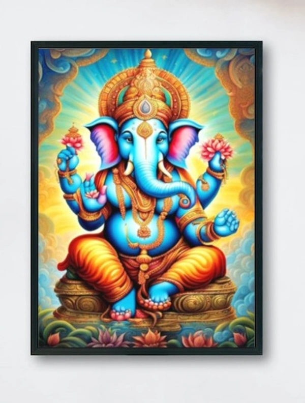 Lord Ganesh Canvas Painting - 24x36 inch - 24x36 inch
