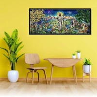 KolorKraft The Resurrection Window Jesus Christ - 24 x 60 inch, Blue