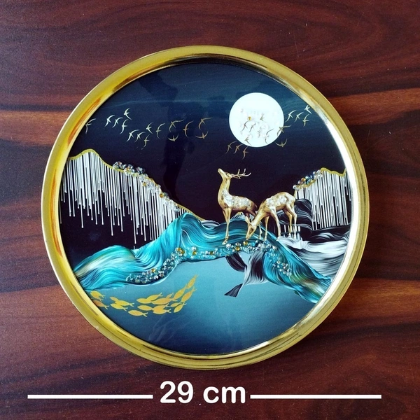 Kolor Kraft Crystal Wallart Deer Scenery - 29 cm