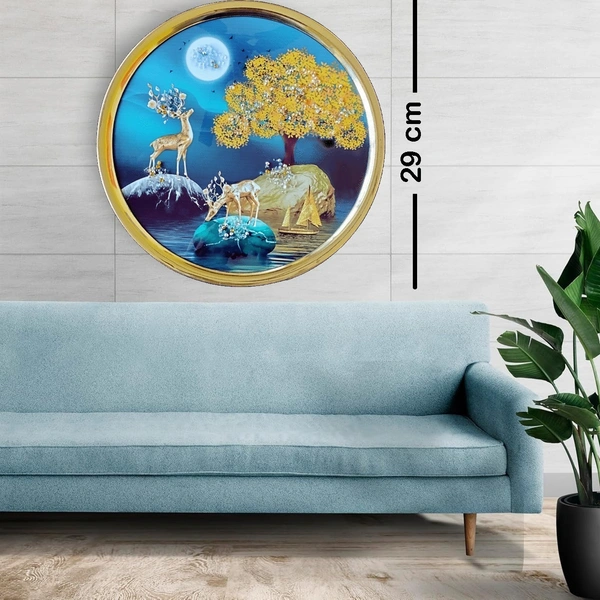 Kolor Kraft Crystal Wallart Deer Scenery - 29 cm