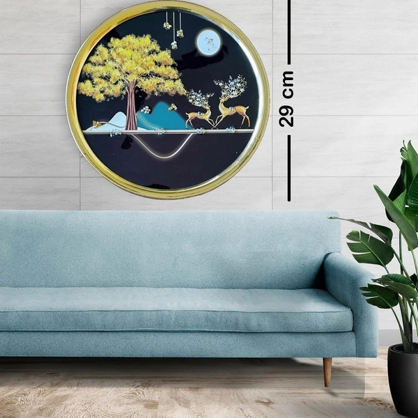 Kolor Kraft Crystal Wallart Deer Scenery - 29 cm