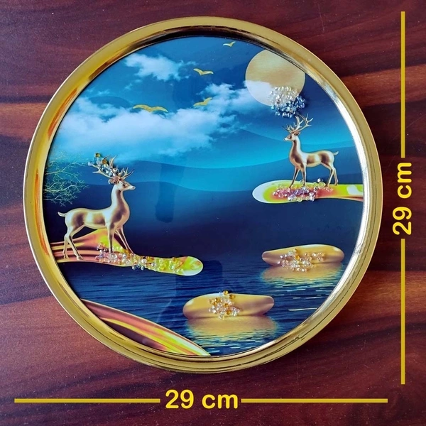 Kolor Kraft Crystal Wallart Deer Scenery - 29 cm