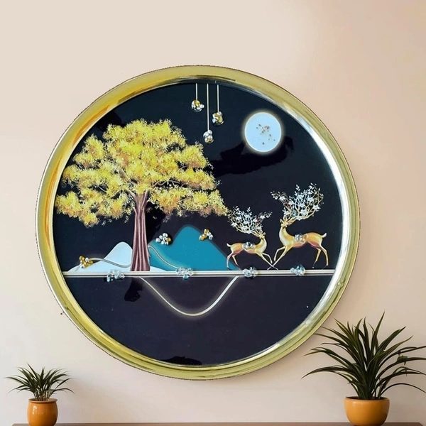 Kolor Kraft Crystal Wallart Deer Scenery - 29 cm