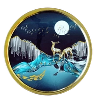 Kolor Kraft Crystal Wallart Deer Scenery - 29 cm