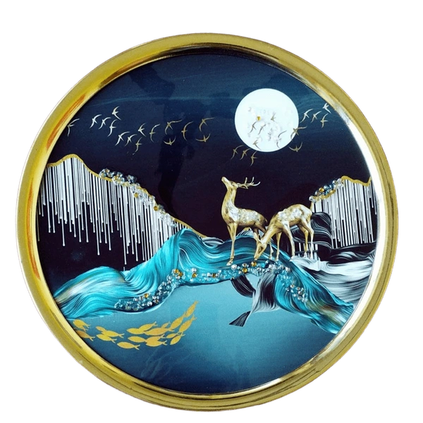 Kolor Kraft Crystal Wallart Deer Scenery - 29 cm