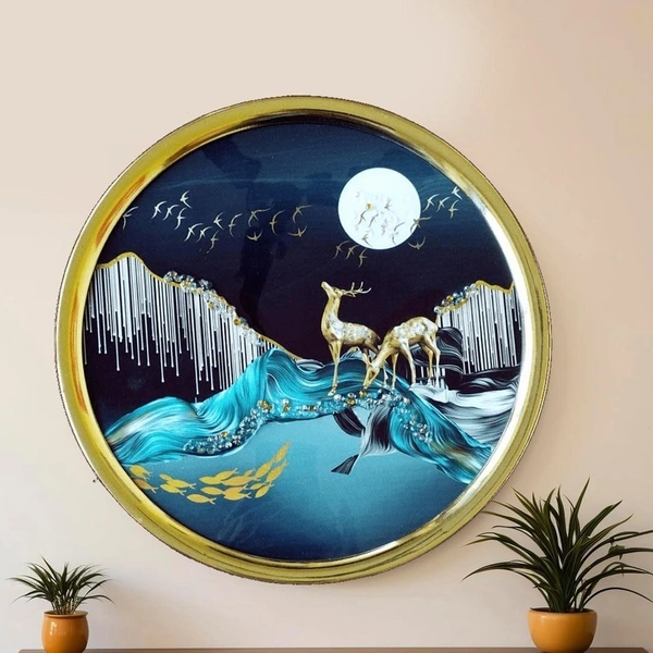 Kolor Kraft Crystal Wallart Deer Scenery - 29 cm