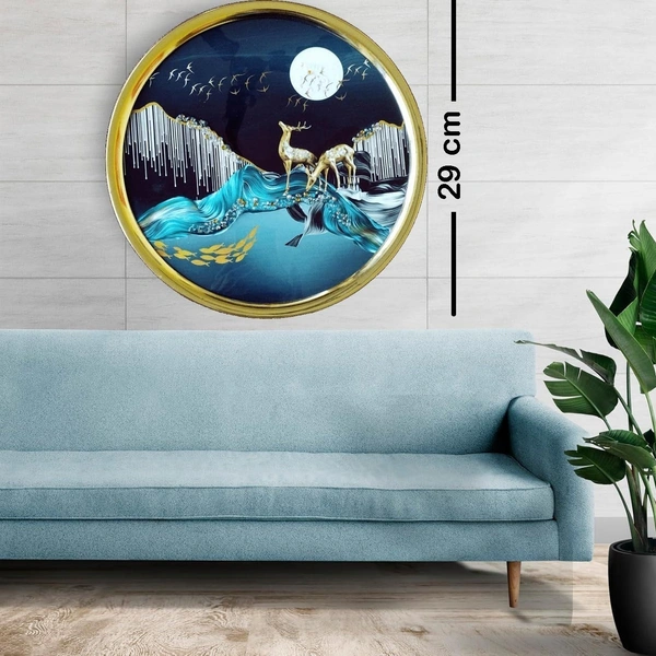 Kolor Kraft Crystal Wallart Deer Scenery - 29 cm