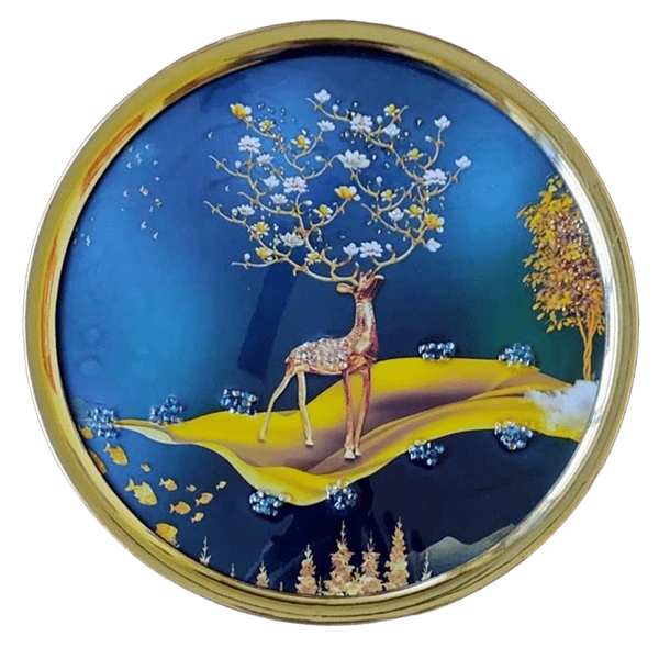 Kolor Kraft Crystal Wallart Deer Scenery - 29 cm